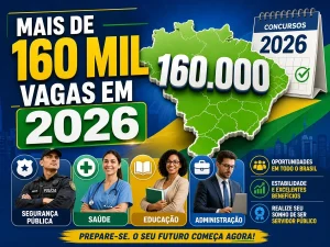 Concursos em 2026 devem oferecer mais de 160 mil vagas com salários de até R$ 30 mil - Portal38