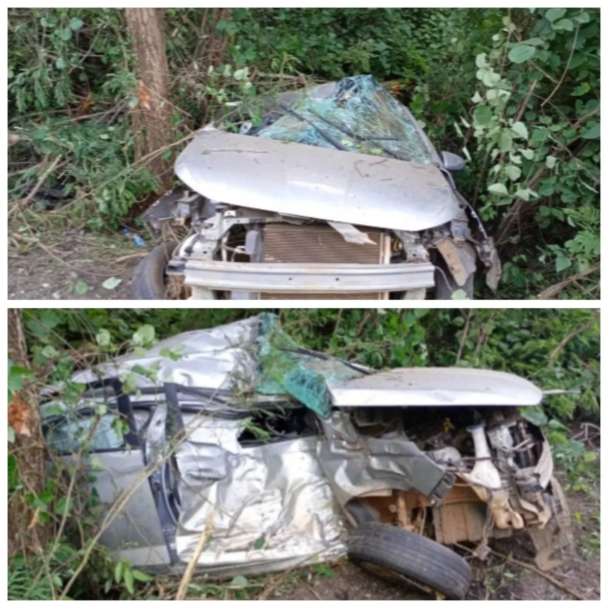 Jovem de 23 anos se fere após carro sair da pista e colidir contra árvores na MGC-122 - Portal38