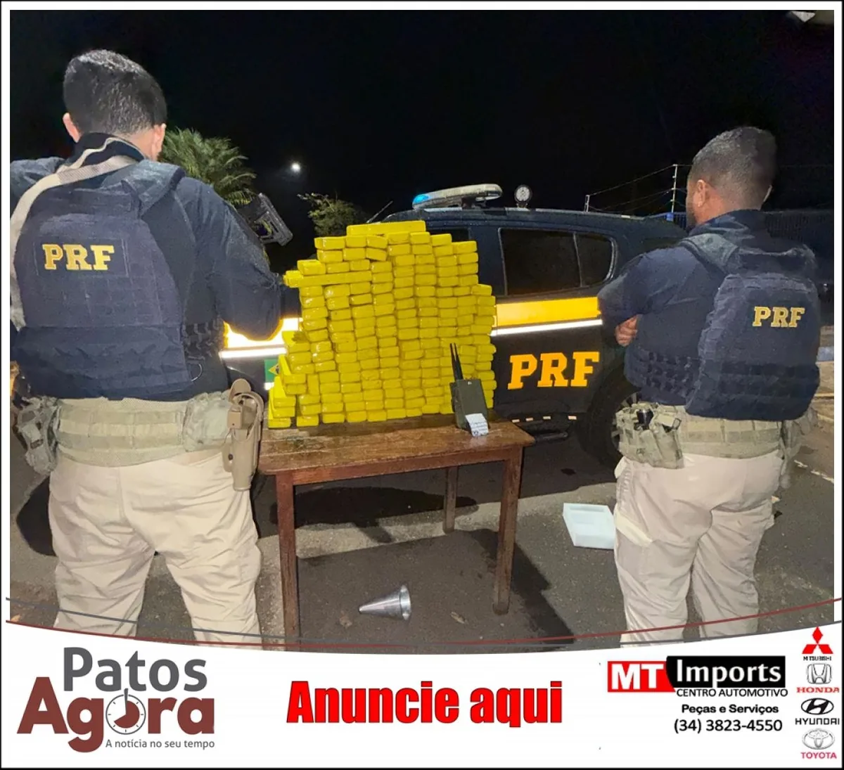 PRF apreende 157 kg de maconha na BR-365 em Patos de Minas após perseguição - Portal38