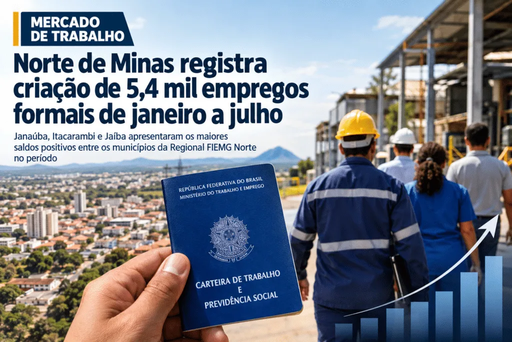 Norte de Minas gera mais de 5,4 mil empregos formais de janeiro a julho - Portal38